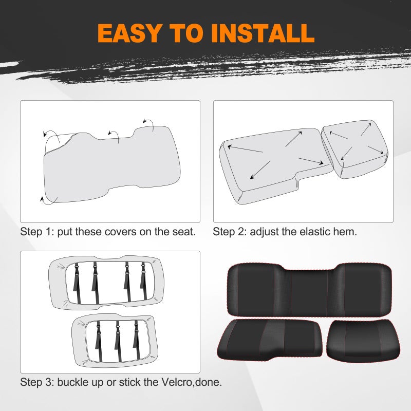 BORDAN UTV Waterproof Seat Cover for 2017-2021 Polaris Ranger XP 1000/2020-2025 Polaris Ranger 1000, Heavy Duty 1680D Seat Covers for UTV Polaris Full Protection Outdoor (3 PCS) - Image 5
